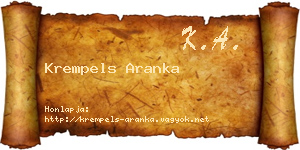 Krempels Aranka névjegykártya